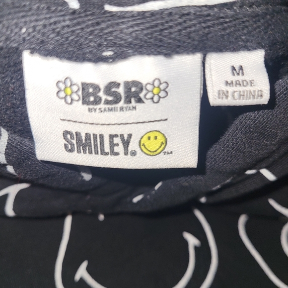 BSR By Samii Ryan Smiley Hoodie Black White Yellow Oversized Size Medium - Picture 7 of 8